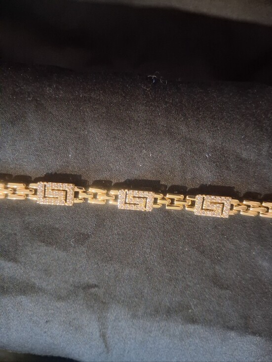 The Unbranded Brand Jewelry - 14K Gold Filled Greek Key Pave CZ Bracelet New
